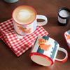 Super Cute Hand-Painted Birthday Puppy Dog Ceramic High-Value Christmas Gift Cup Children'S Milk Water Cup