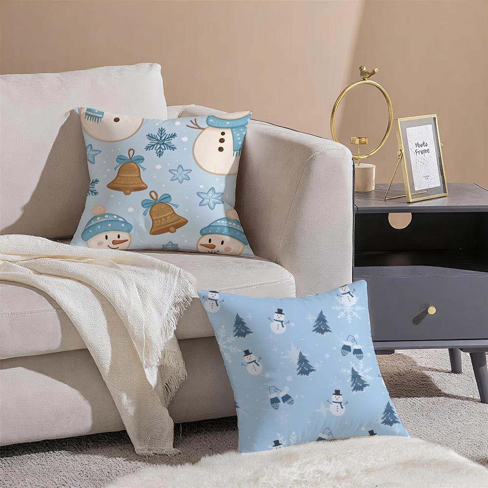 happy snowman funny casual cute  Cushion Cover Throw Pillow Cover Hidden Button Durable Polyester Chair Cushion