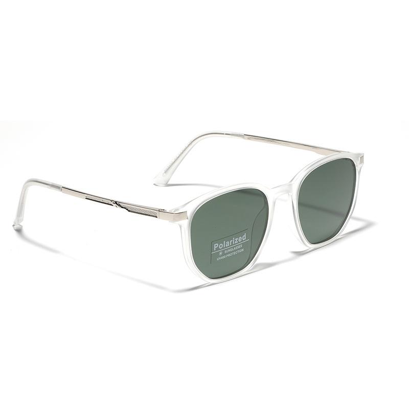 Glasses Round Wind Sunglasses Men'S Polarized Glasses Semi-Metal Sunglasses Women'S