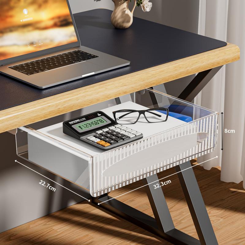 Non-Drilling Under Desk Drawer Storage Box Large Capacity Invisible Hanging Type Factory Office Desk Organizer