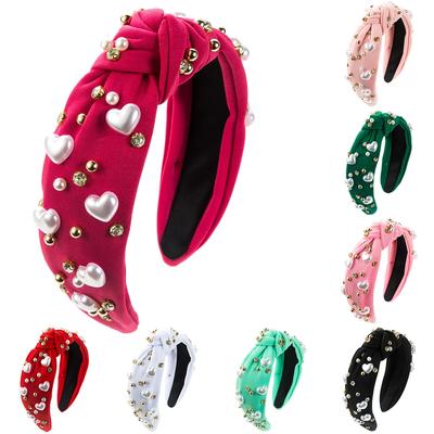 Introducing Our Valentine's Day Trendy Heart & Pearl Wide-Brimmed Headband
