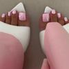Pedicure Glitter Pink False Toenail Tips with Solid Plated Coating