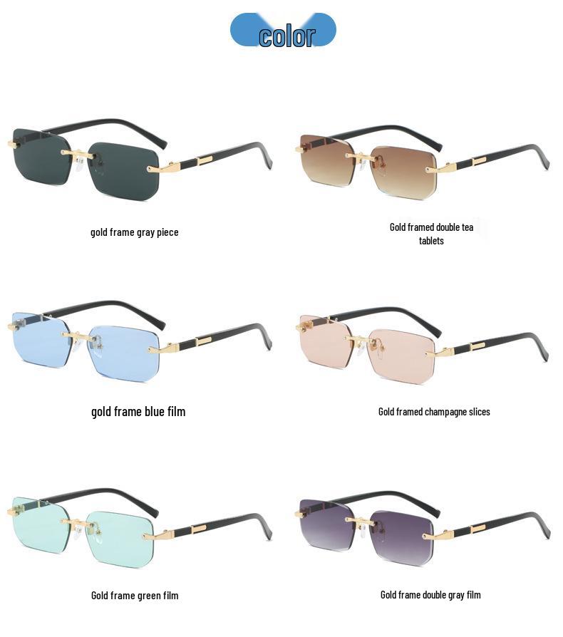 Trendy Frameless Square Sunglasses with Personalized Sun Protection
