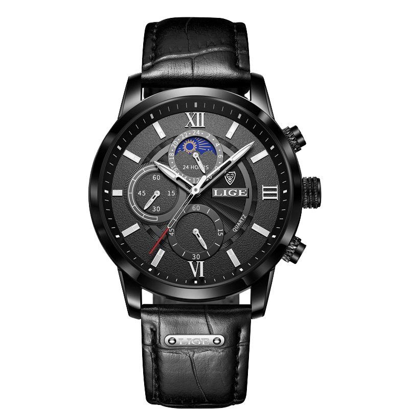 LIGE 2021 Multifunction Waterproof Quartz Chronograph Watch