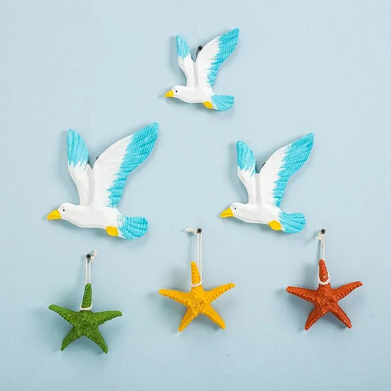 Resin Wall Hanging Seabird Living Room Painted Seagull Cafe Background Decoration Gift Interior