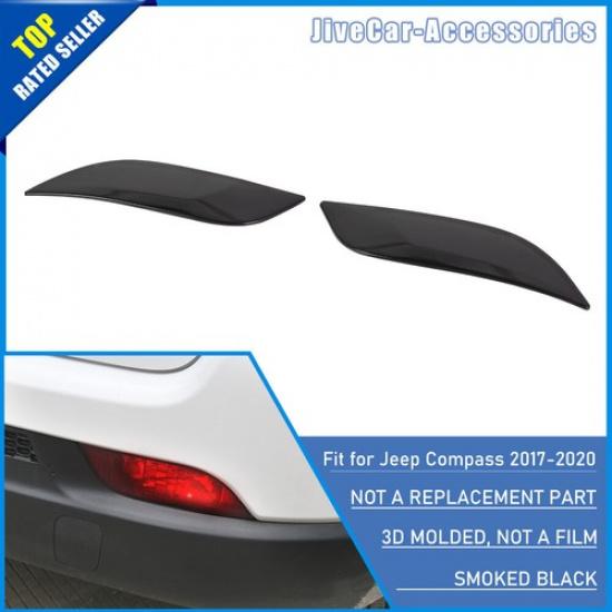 for Jeep Compass 2017- Taillight Fog Lamp 3rd Third Brake Light Cover Trim 2Pcs Rear fog lamp decora
