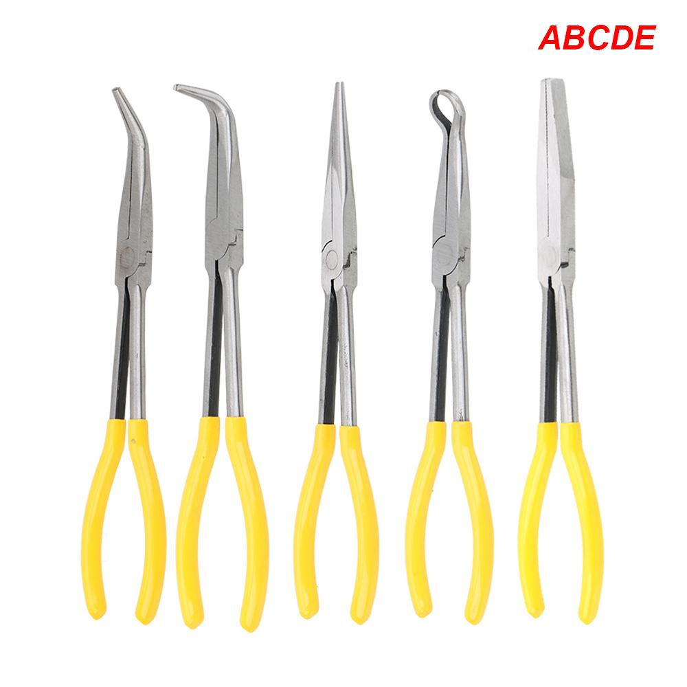 DIY Extra Long Nose Pliers Straight Bent Tip Mechanic Equipment Hand Removal Tools Spanner Clips Auto Care Kit Car Accessories