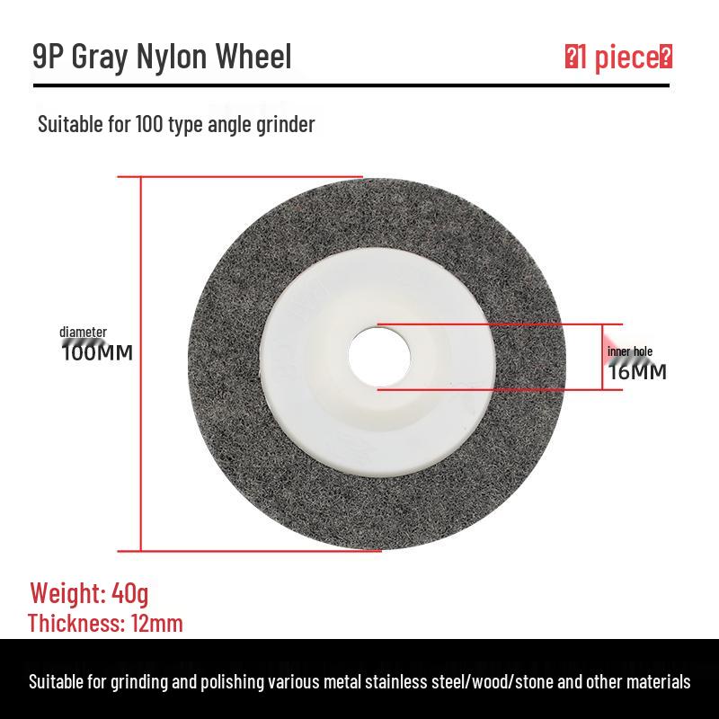 Nylon Fiber Polishing Wheel for Angle Grinder - Metal Grinding, Rust Removal, Stainless Steel and Wire Drawing Disc
