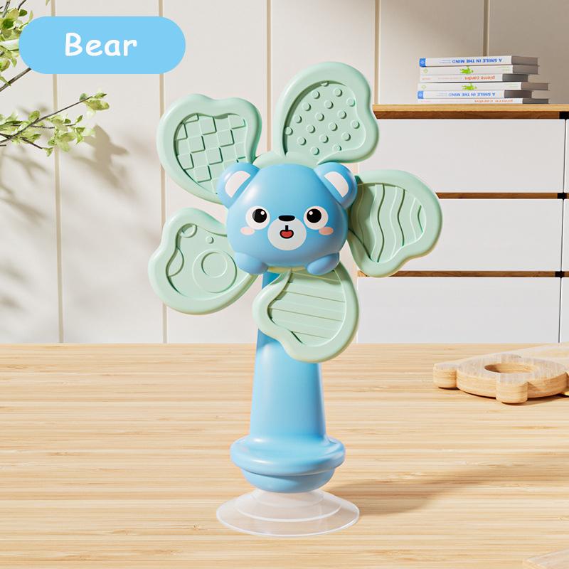 Baby Animal Spinner Toy with Suction Cup Sensory Spinning Rattle, Montessori Early Learning Fidget Toy for Highchair, Car & Bath