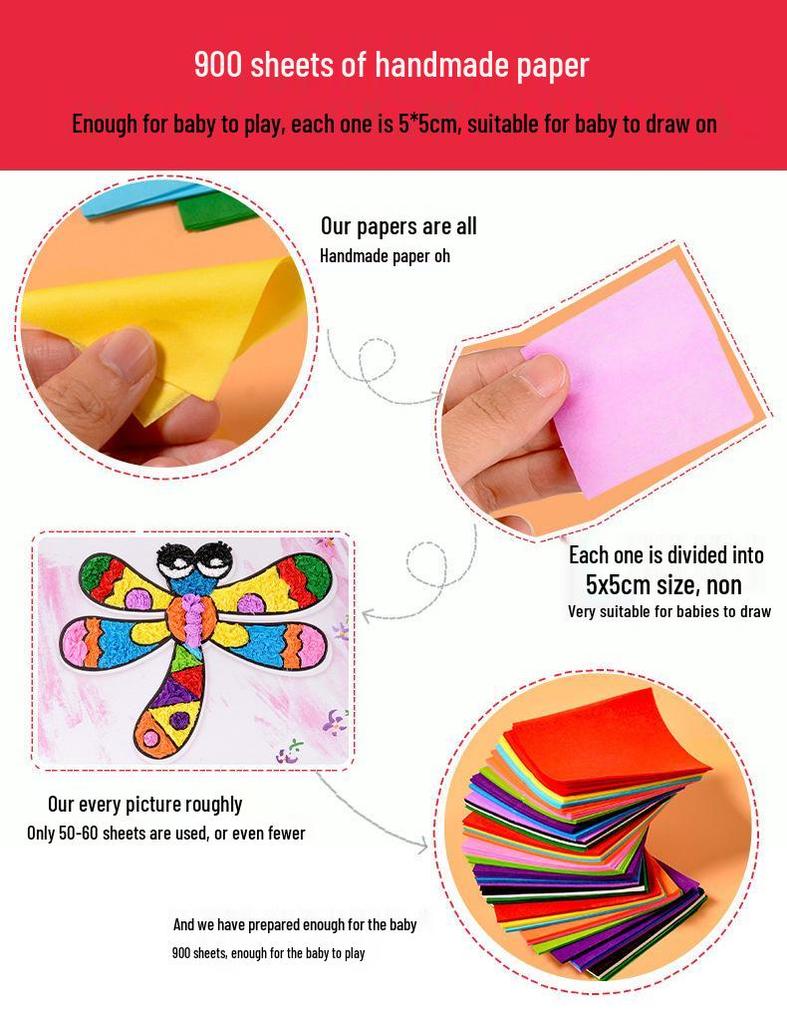 Children's Crumple Paper Art Kit for Creative Painting and Crafts in Kindergarten and Elementary Classes