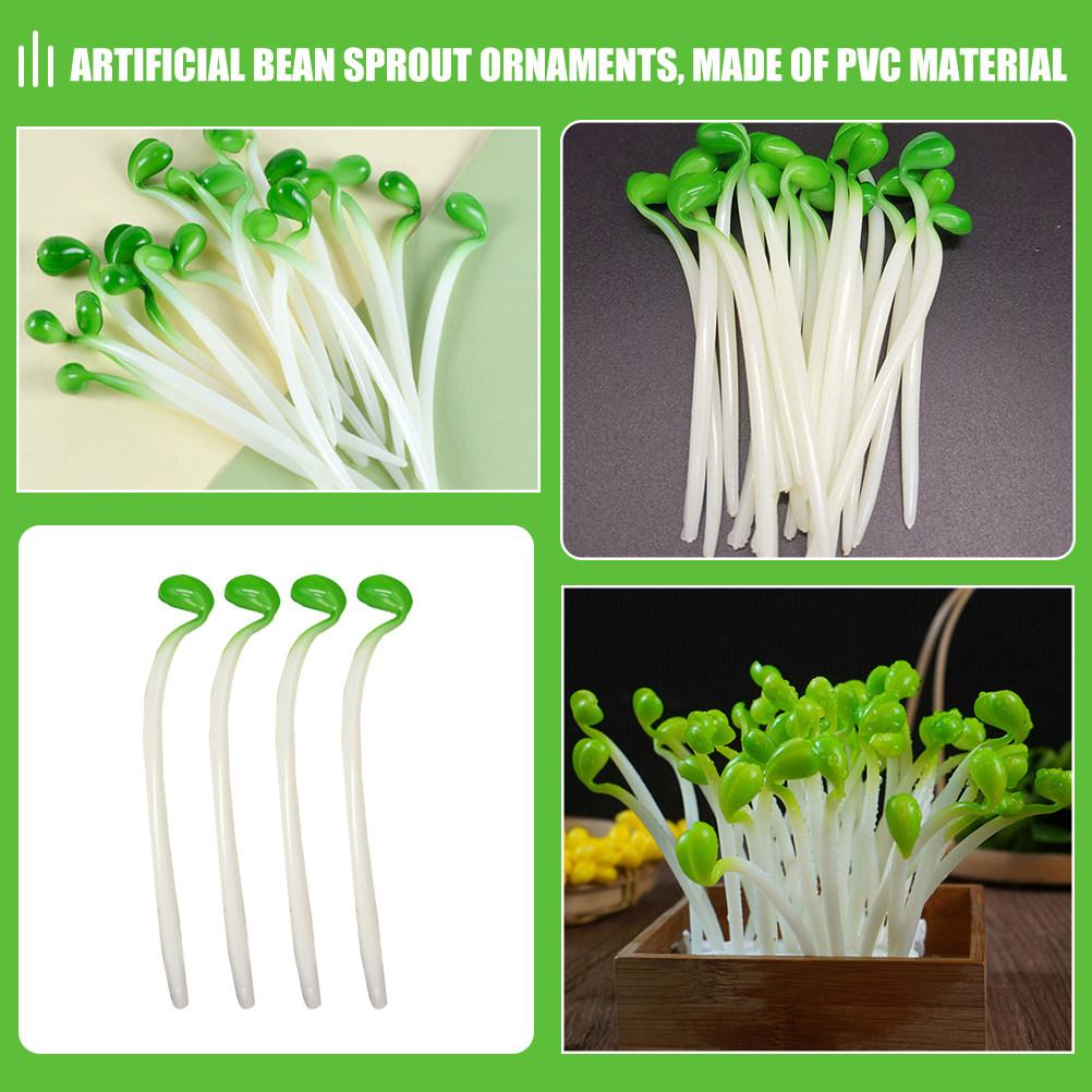 20Pcs Fun Bean Sprouts Elastic Stretch Toys Simulation Stress Relief Props Soft Squeeze Kitchen Decoration Anxiety Relief Toy