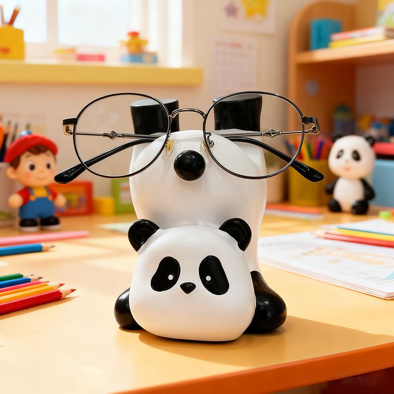 Cute Inverted Panda Glasses Holder Office Desk Glasses Stand Sunglasses Storage Rack Home Bedroom Decoration Ornament Gift