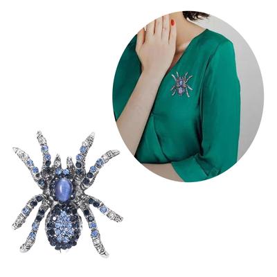 Funkelnde Kristall Spinnen Anstecknadel Schmuck Statement Strassbesetzte Spinnenbrosche Ornament Trendige Reversnadel Accessoire