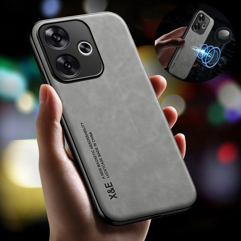 For Xiaomi Redmi Turbo3 Case Magnetic Holder Phone Case For Redmy Turbo3 Turbo 3 RedmiTurbo3 5G Shockproof Leather Back Cover