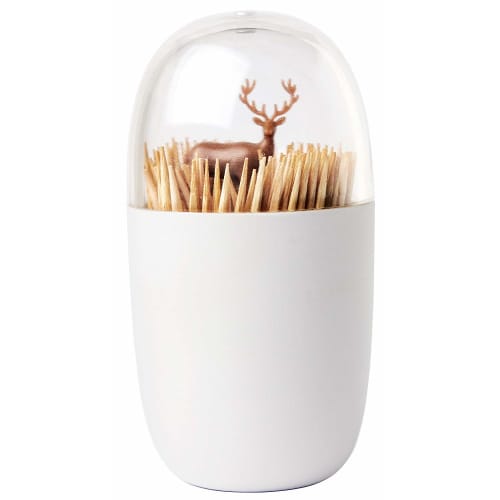 Quarry Toothpick Case/Container Holder with Lid, Tabletop, Nordic Design, Deer, Meadow Design, 521706900