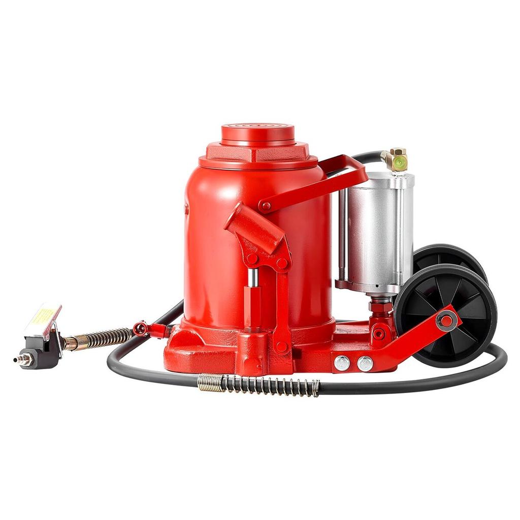 Air Hydraulic Bottle Jack, 50 Ton (110231.5 Lbs) Capacity, 265-410 Mm Lifting Range, Pneumatic/Manual Heavy Duty Welded Bottle Jack with Pump for SUV,