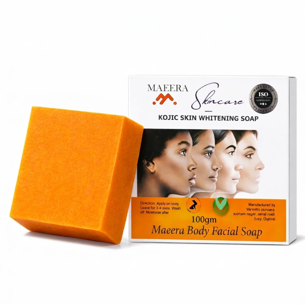 Kojic Brightening Soap for Skin Whitening Brightening, kojic acid for Dark Spots Tan Removal, Skin Brightening Soap with Vitamin C Carrot Seed Oil