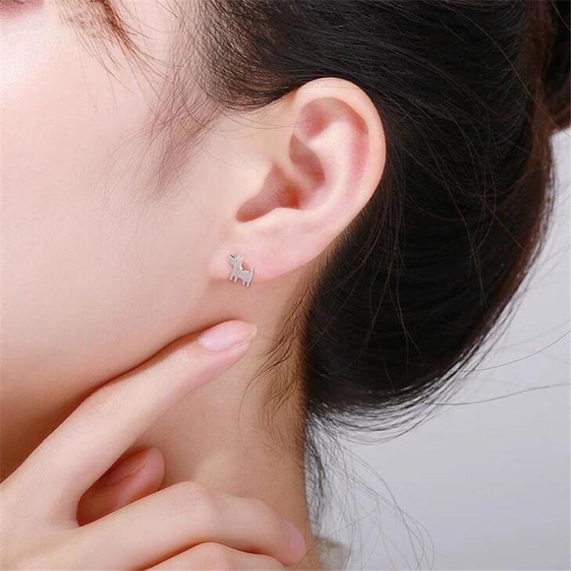 New Simple Beautiful Popular Dog 925 Sterling Silver Jewelry Popular Sweet Animal Exquisite Gift Stud Earrings Se951