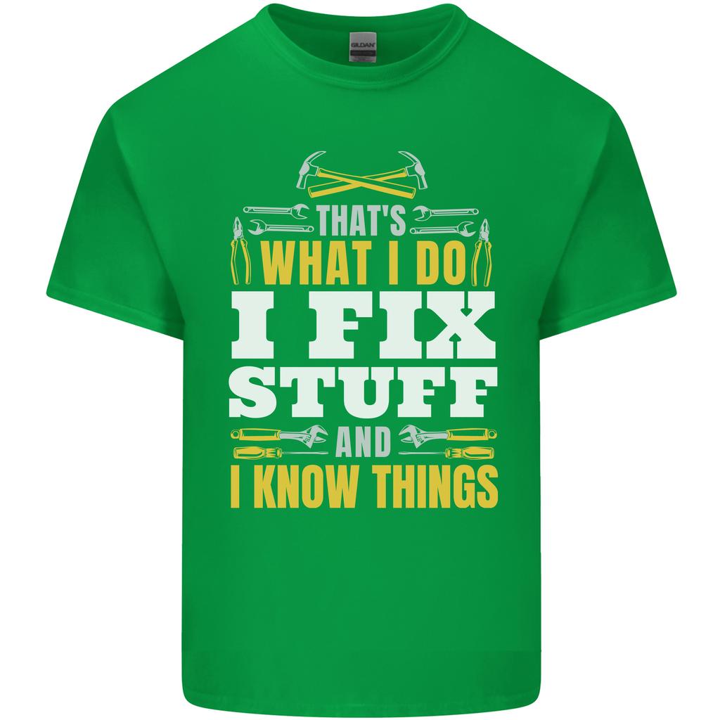 I Fix Stuff Funny Electrician Sparky Mechanic Unisexs Light Cotton TShirt