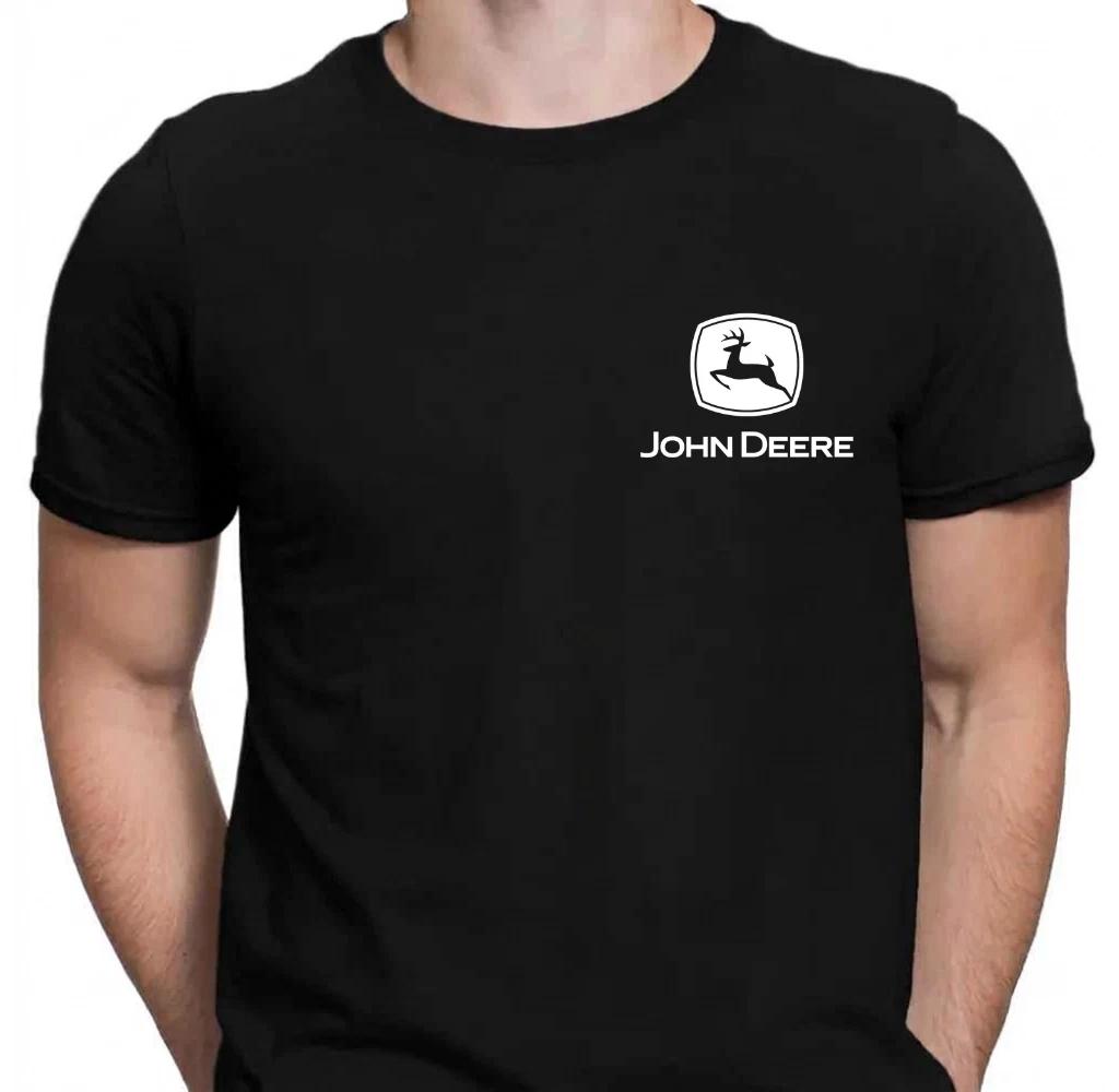 John Deere T-Shirt Men’s Graphic Logo Tee Casual Cotton Black L