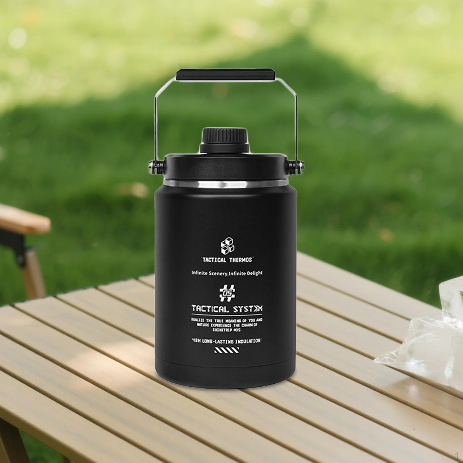 

Ice Jug Insulated Water Bottle Cold Drinks Simple Drinkware Vacuum Tumbler чорний