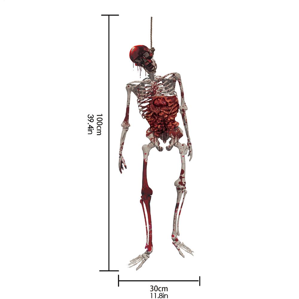 

1PCS Halloween Skeleton Window Sticker Horrible Female Ghost Wall Glass Decal for Halloween Party haunted house home decor props