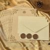 3 yellow envelopes + 10 kraft rose letter papers + 3 sealing wax