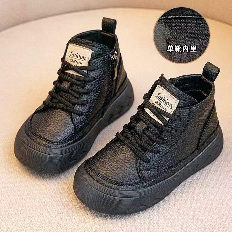Warme Baumwollstiefel für Kinder Winter Kinder Baumwoll-Kurzstiefel mit Fleecefutter Jungen Lederstiefel