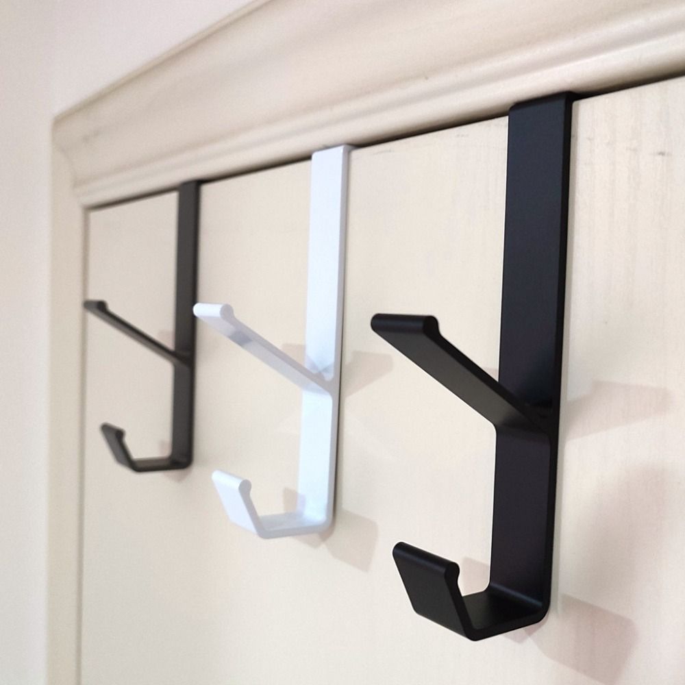 Punch Free Door Back Hook Stainless Steel Clothes Hanger New Door Back Storage Rack