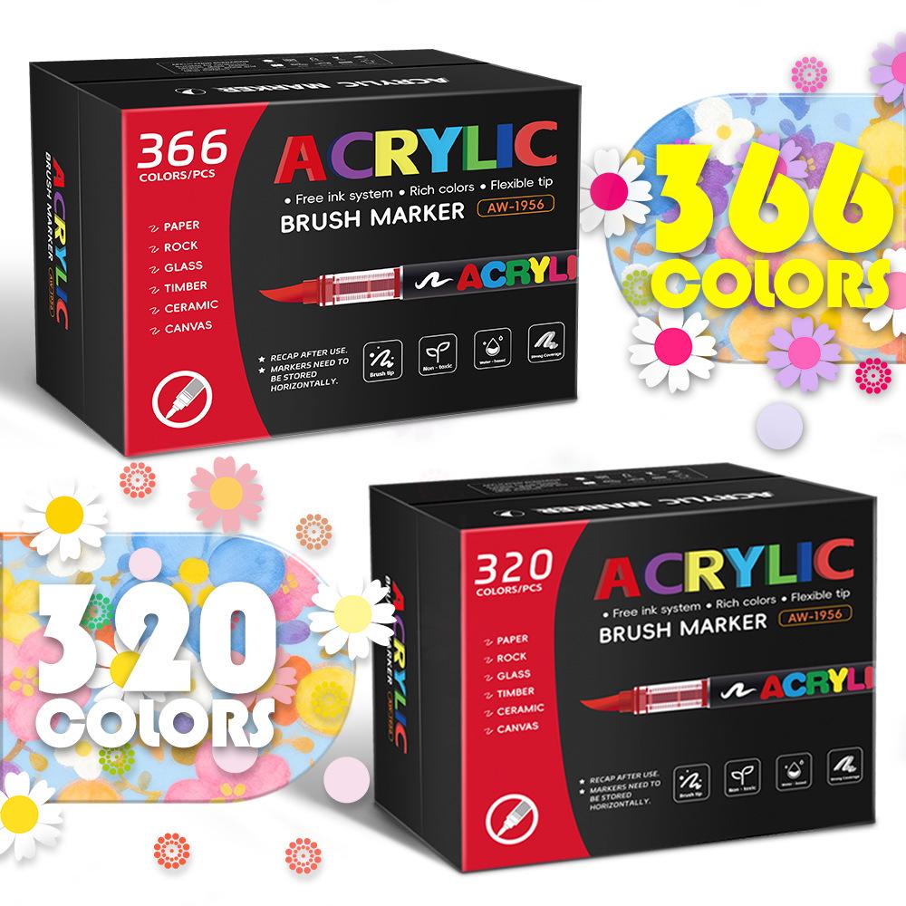 Children's DIY Acrylic Marker Set - Soft Tip, Quick-Dry, Colorful Watercolor Pens for Art and Journaling