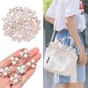 10PCS Apparel Sewing Flower-shaped Crystal Pearl Hairpins Rhinestone Buttons Headwear Clip Pearl Button