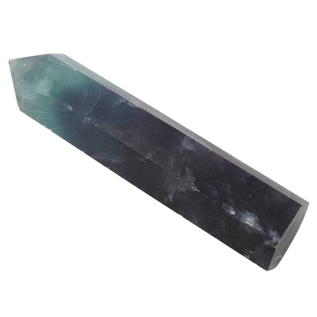 Natural Fluorite Quartz Crystal Hexagonal Wand for Decoration Ornament