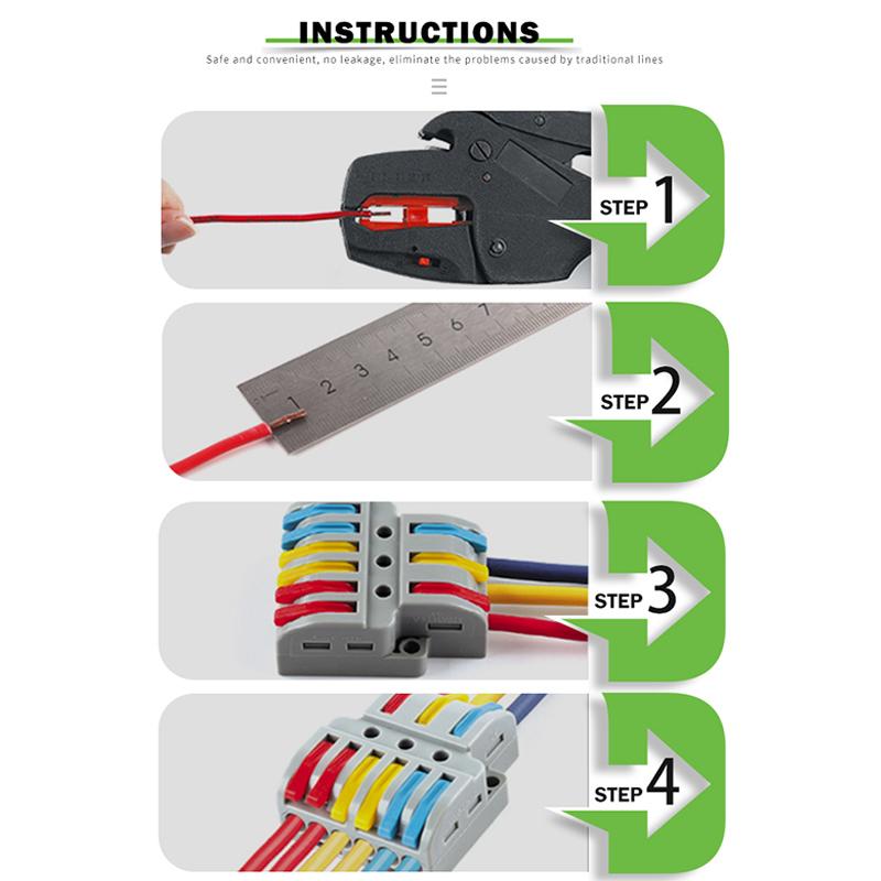 5PCS Quick Wiring Wire Connectors Universal Spring Splicing Cable Connector Push-in Compact Conductor Terminal Block SPL