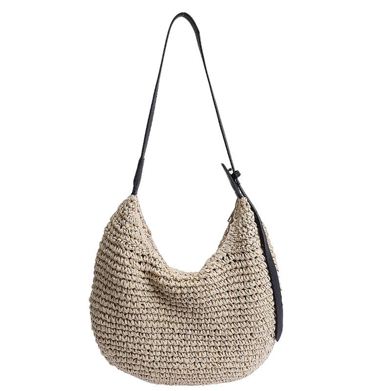 New fashion beach vacation hand-woven simple women's tote bag shoulder messenger bag women