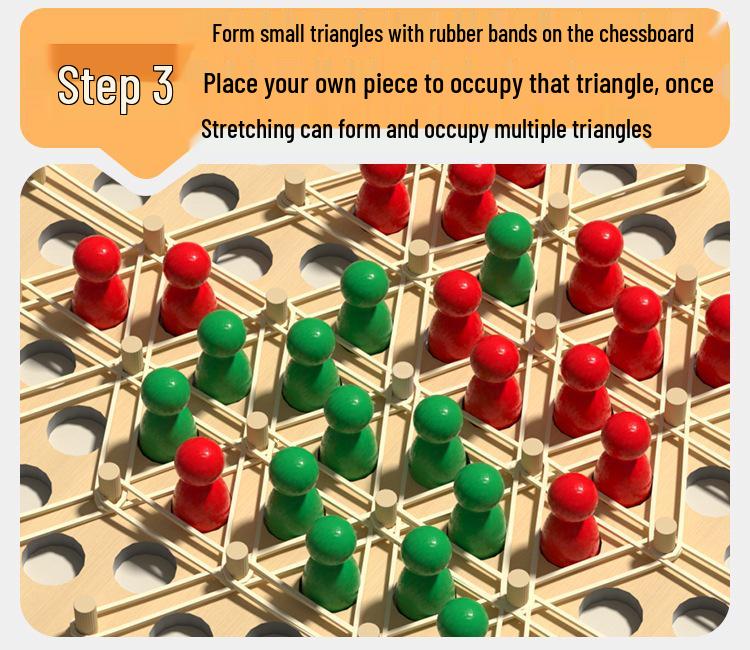 Triangle Chess Wooden Board Game: Family & Educational Parent-Child Interaction Toy.