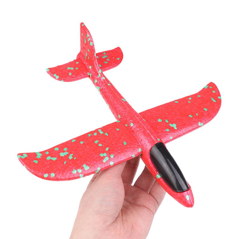 1 Set Outdoor Game Aircraft Model 24/48Cm Foam Plane Kits Flying Glider Toy With Led Light Hand Throw Airplane Toys For Kids