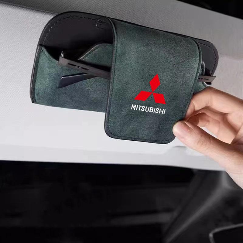 Car Glasses Box Sun Visor Eyeglass Case for Mitsubishi Eclipse Lancer Outlander Pajero ASX Colt I200 Space Delica Star Sunglasse