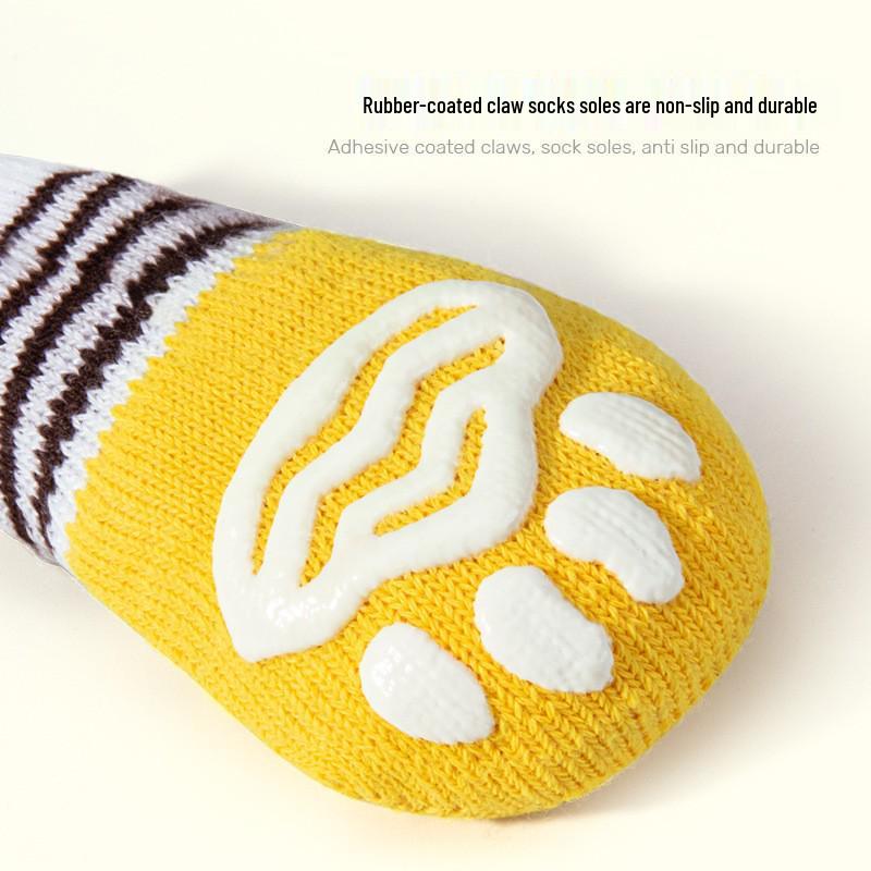 Spot Pet Non-Slip Knitted Socks 4-Pack for Small Dogs - All Seasons Dog Foot Covers