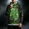 Men's Loose Fit Casual Hoodie with Pocket , Drawstring and Printed Pattern