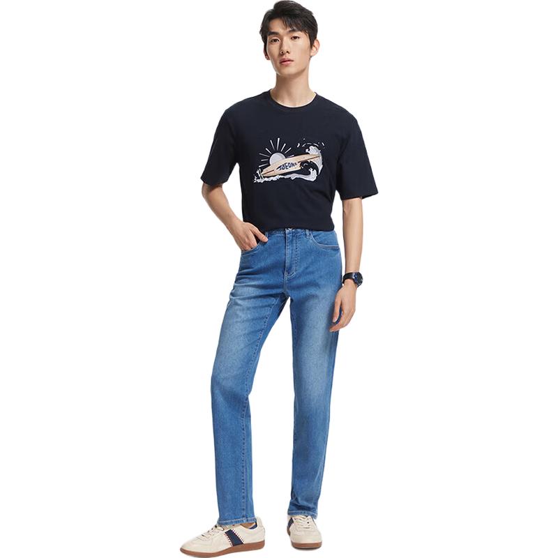 Joeone Men s High-Elastic Straight-Leg Jeans 34.5 Code