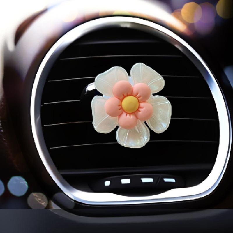 Car Perfume Clip Flower Air Outlet Car Air Freshener Peach Blossom Aroma Diffuser Car Decoration Accessories Fresh Air