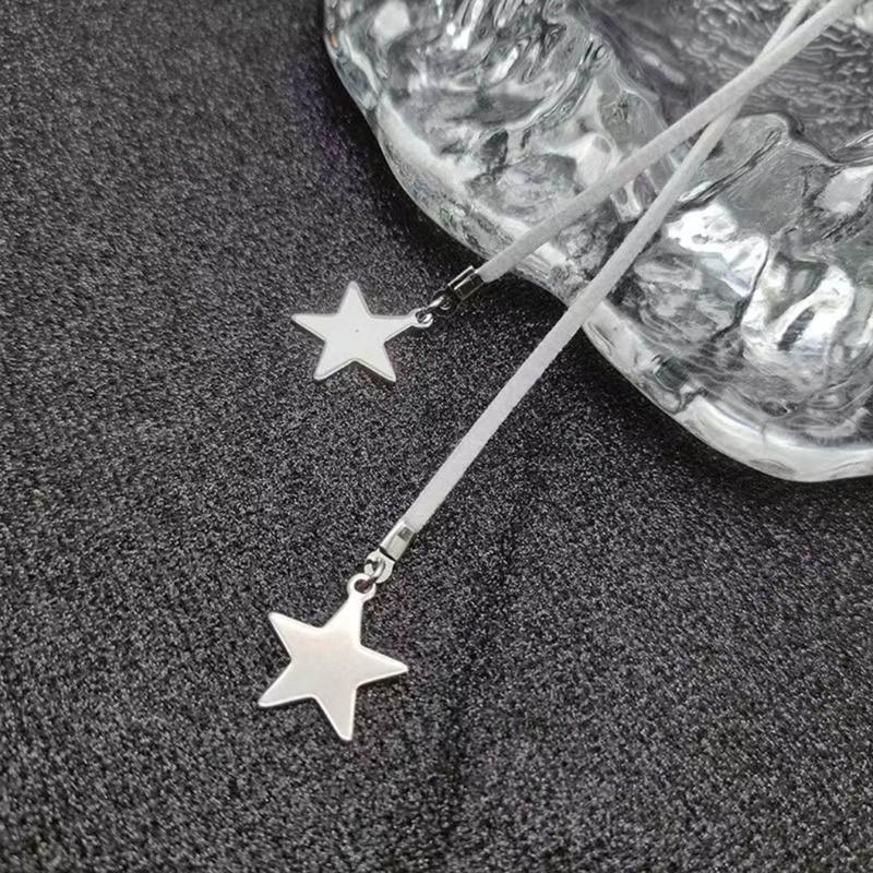 Moda Urocze Owijane Koreańskie Chokery z Tkaniny Naszyjniki Kobiety Naszyjnik Statement z Pięcioramienną Gwiazdą Biżuteria DIY Prezenty dla Dziewczyny