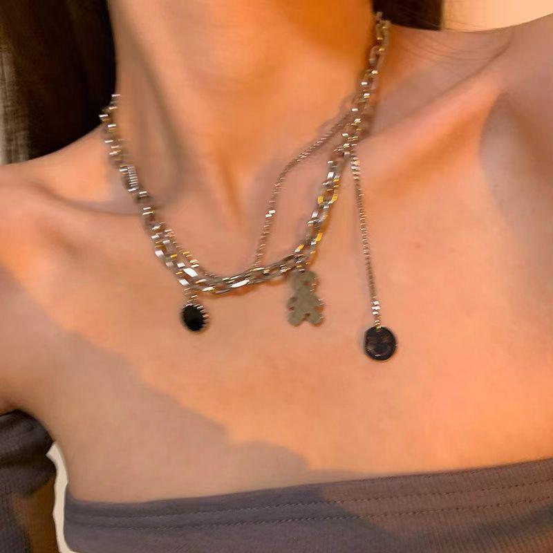 Korean Trendy Stacked Butterfly Necklace for Women - Niche Hip-Hop Clavicle Design