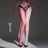 Sexy Damen Einzelne Strümpfe Dünn Transparent Durchsichtig Überkreuzt Offener Schritt Strumpfhosen Öl Glänzend Glänzend Strumpfhosen Dienstmädchen Strümpfe