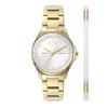 Armani Exchange Three-Hand Gold-Tone Stainless Steel Watch & Bracelet Gift Set
