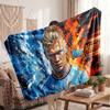 Erling Haaland Personalized Fleece Blanket With Football Logo, Custom Name Text Soft Warm Home Throw Blanket