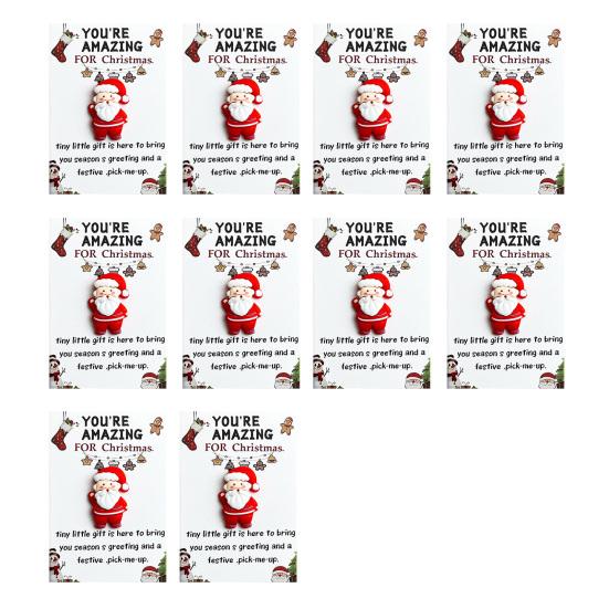 10 Sets Christmas Pocket Hug Gifts Mini Resin Positive Pocket Hug Token with Encouragement Card Emotional Gifts
