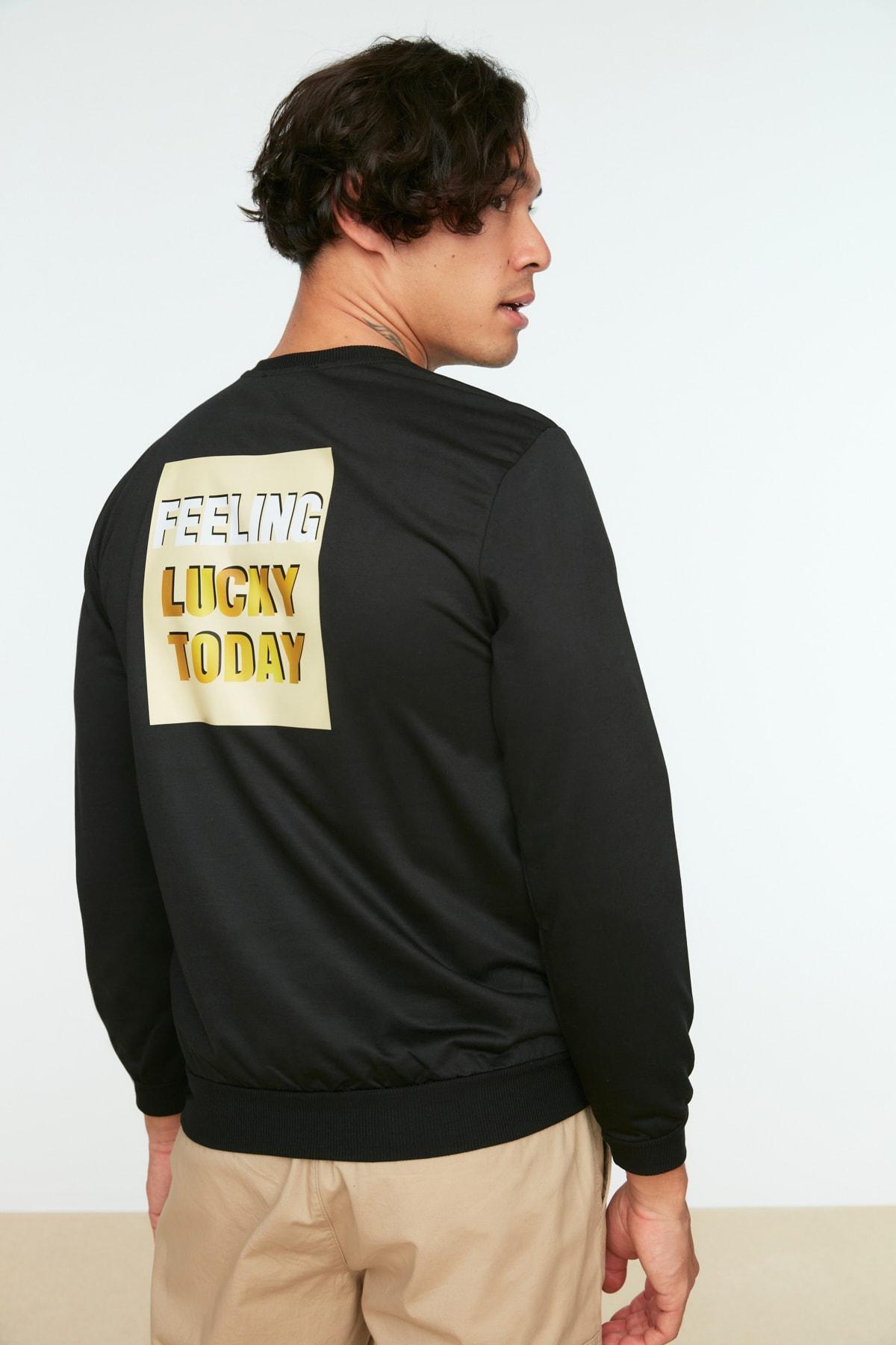 

Черная мужская толстовка обычного кроя TMNAW22SW0371..