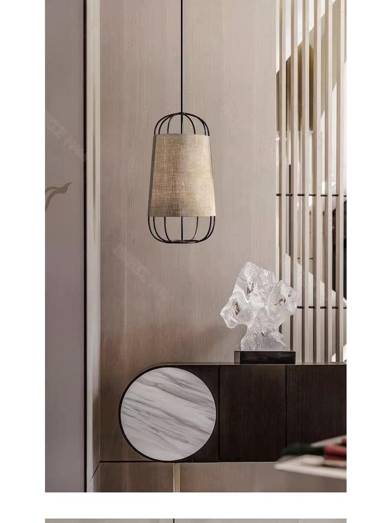 Zen Chinese Style Tea Room Chandelier: Elegant Fabric Lamp for Bedroom, Restaurant, or Bar