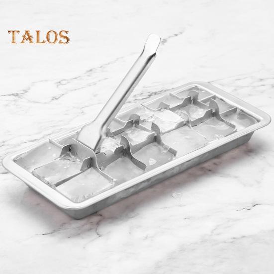 Stainless Steel Ice Cube Trays 18-Slot Ice Cube Mold with Easy Release Handle Removable Ice Maker for Bars Kitchens